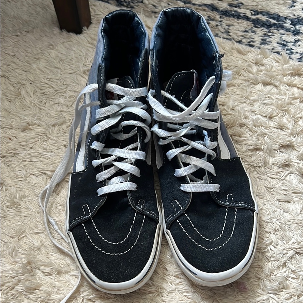 Vans Navy and Light Blue High-Top Sneakers with Classic Design